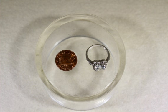 CZ Ring Sterling Silver Statement Large Stone Vin… - image 3