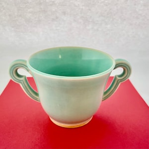Cup Blue California Pottery 1930s Turquoise Aqua Vintage Signed