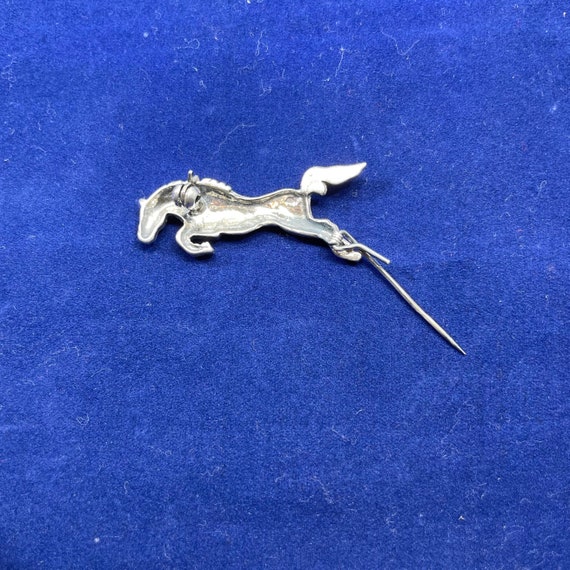 Horse Pin Brooch Sterling Silver Vintage Jumping … - image 2