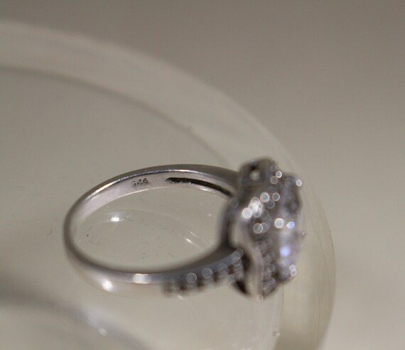 CZ Ring Sterling Silver Statement Large Stone Vin… - image 2