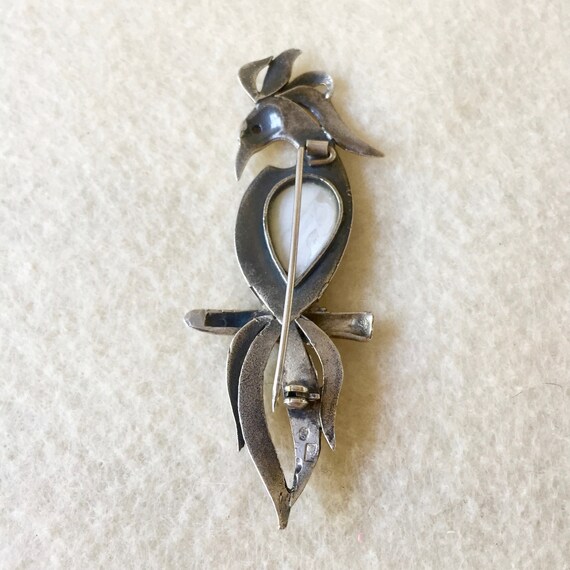 Broche Ancienne Oiseau De Paradis - Email Sur Plaqué Or, Milieu XXe, Occasion Excellent état