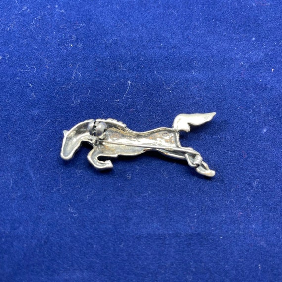 Horse Pin Brooch Sterling Silver Vintage Jumping … - image 3