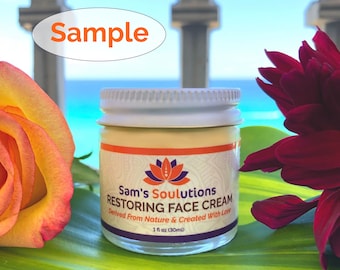 SAMPLE: Fragrance Free Botanical Face Moisturizing Cream with Bamboo, Gotu Kola & Goji Berry for Rejuvenated Skin - Restoring Face Cream