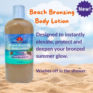 Beach Bronzing Body Lotion Instant Bronzed Color Self Tan for Summer Glowing Skin Tanning Summer Lotion With Coffee and Cocoa image 1