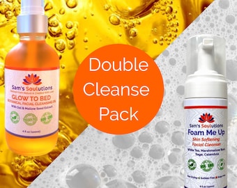 Double Cleanse Pack - Value Box of Oil Cleansing with Foaming Face Wash To Remove Makeup/SPF/Daily Grime for Clear Soft Acne-Free Skin