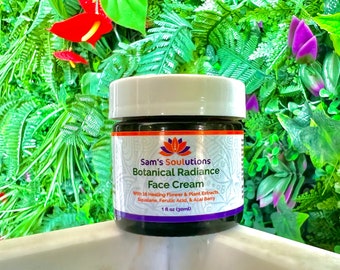Vegan Botanical Radiance Face Cream - Neutralizes Redness, Rosacea, Pigmentation and Acne - Heals Scarring and Calms Sensitive Skin