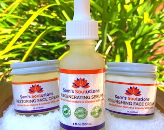Plant-Based Skincare Bundle Glow Up Power Pack - Kombiniert 3 Gesichtspflegeprodukte für eine verjüngte, genährte und strahlend gesunde Haut.