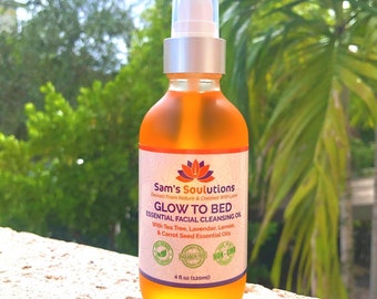 Deeply Nourishing Face Cleansing Oil Infused with Therapeutic Essential Oils to Calm and Relax - Glow To Bed Essential Facial Cleansing Oil