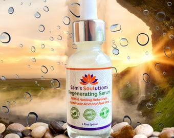 Hyaluronic Acid Infused Botanical Face Serum with Edelweiss, Ginkgo Biloba, Kakadu Plum, Bamboo, and Cucumber Extract - Regenerating Serum