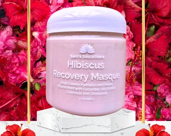 Hibiscus Recovery Masque voor een gevoede en stralende huid - Natuurlijke huidverzorging, biologische ingrediënten - Kalmeert de gevoelige huid