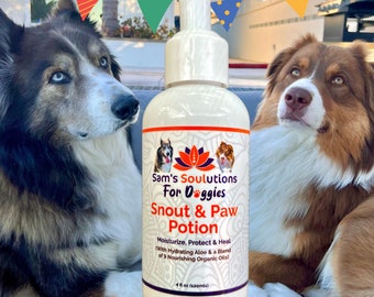 SNOUT & PAW POTION For Doggies All Natural Pet Supplies for Dog's Snout and Paws To Heal and Offer Soothing Pet Health Relief and Grooming