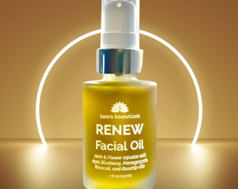 RENEW Facial Oil - Luxe anti-aging elixer ontworpen om diep, verjongend vocht aan uw huid te geven - Koudgeperste organische oliën.