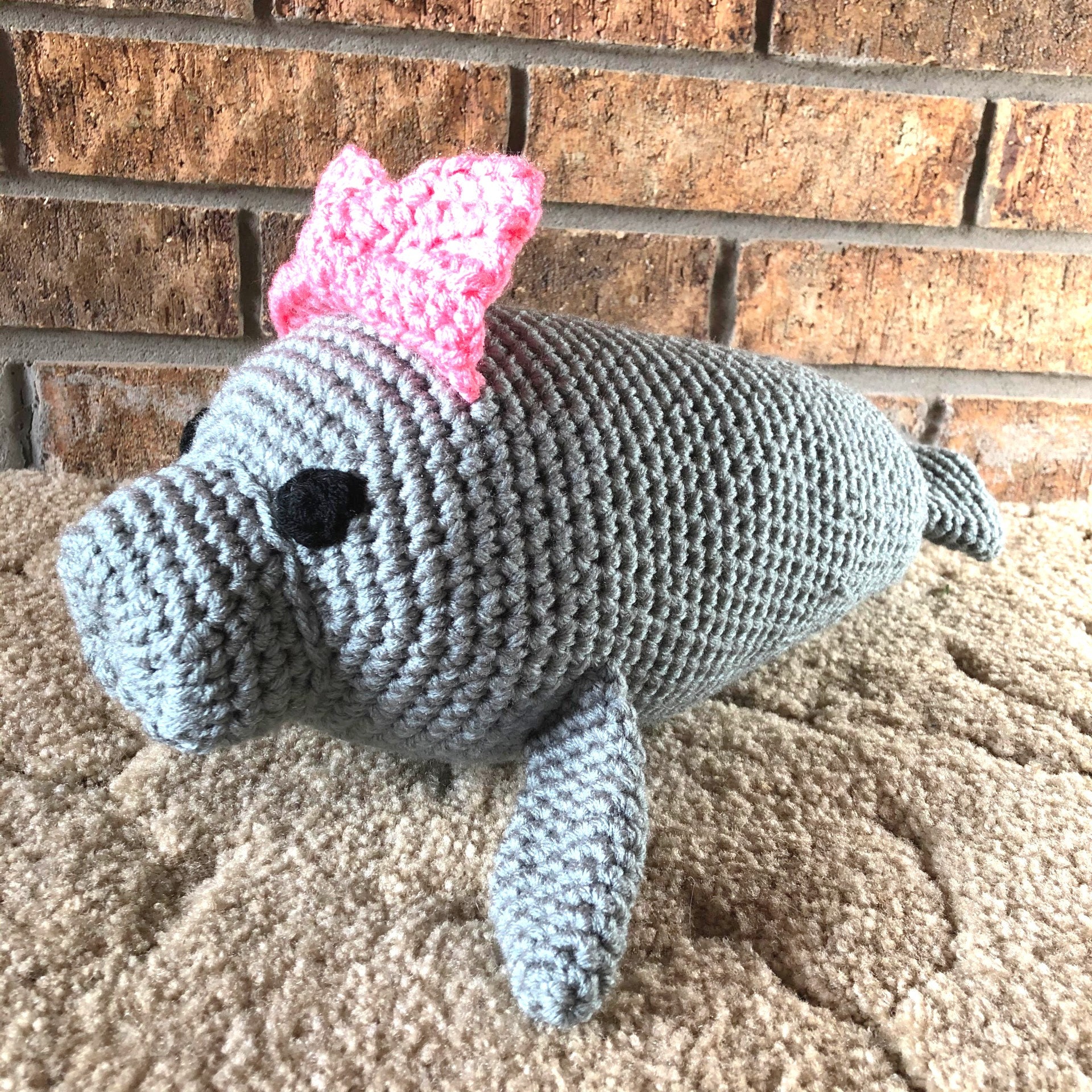 Giant Barbara Inspired Manatee Amigurumi Crochet Plush Toy Etsy