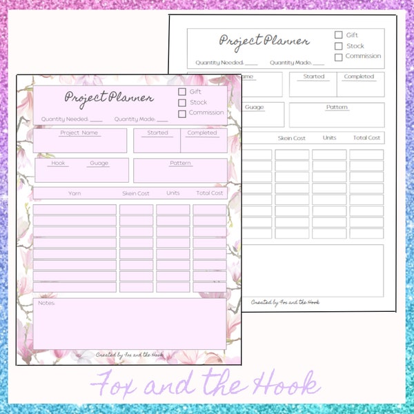 Crochet Project Tracker, Printable PDF Form, Crochet Project Planner, Printable, Instant Download