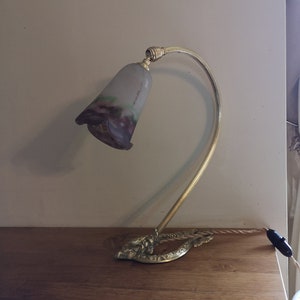 Art Deco / Art Nouveau bronze floor lamp representing Bacchus. Tulip in glass paste signed Muller Frères Lunéville. [1919 -1933]