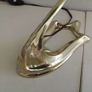 Bronze swan collar lamp art deco / art nouveau. Loetz crystal tulip. image 6