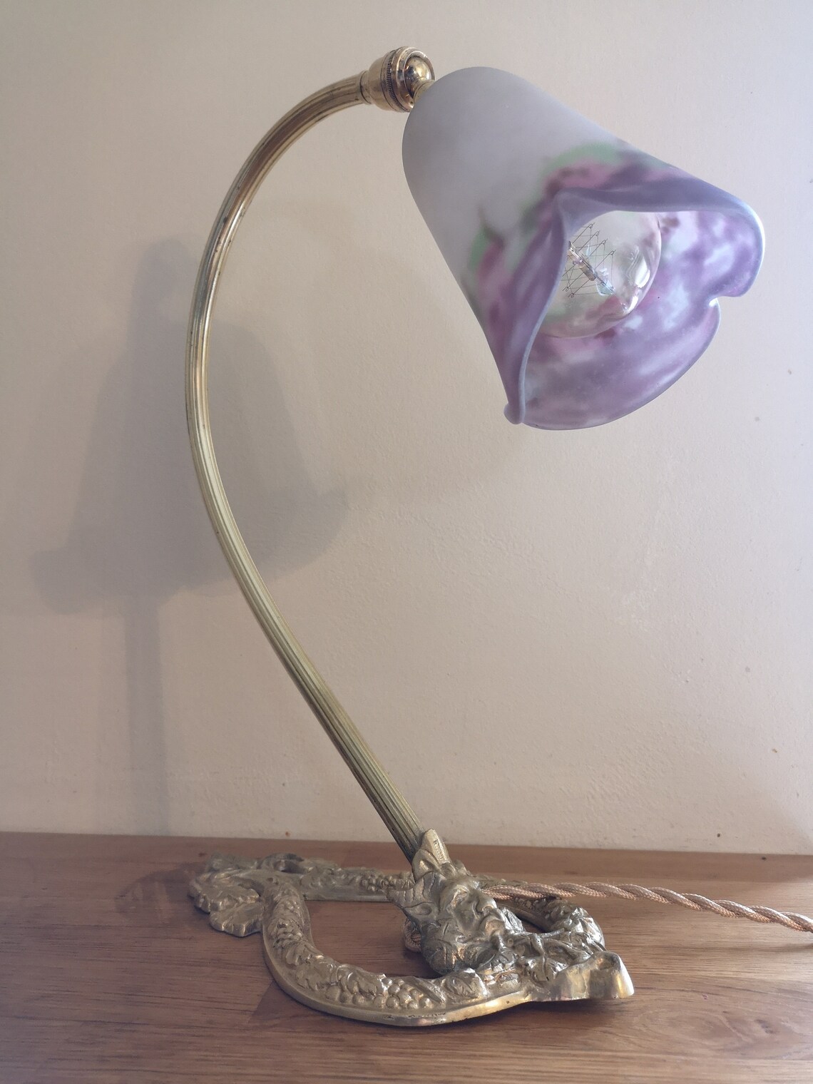Lampe sur pied Art déco / Art nouveau en bronze représentant - Etsy France