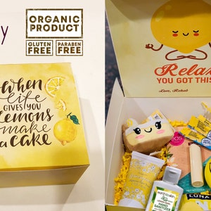 Lemon Gift Box, When life gives you lemon Gift Box, Support Gift Box, Cheer up Gift Box, Care Gift Box, Care package.