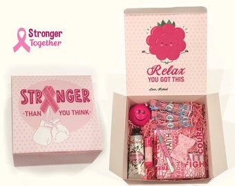 Breast Cancer Personalized Gift Box, Breast Cancer support Gift, Pink Ribbon Gift, Cancer Gift Box, Support Gift Box, organic, Paraben free.