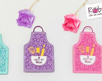 Mother's day gift card holder, Mother's day card, Mother's day gift, Apron gift card holder.