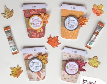 Personalized Thanksgiving Coffee cup gift card holder, Thanksgiving  teacher Gift, Coworker Thanksgiving Gift, Family Thanksgiving gift.