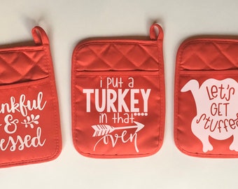 Thanksgiving gift, Personalized Thanksgiving pot holder, Personalized Thanksgiving gift. Thanksgiving Pot holder gift