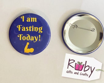Ramadan button for big kids, Ramadan favors for kids, Ramadan gift, Ramadan toy, I am fasting today button.