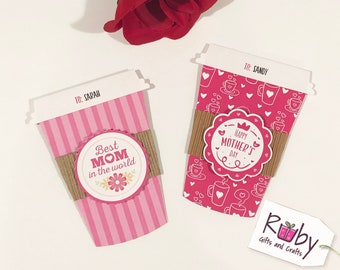 Personalized Mother’s Day  Coffee cup gift card holder, Mom Gift, Motherday Gift, Mommy gift, Motherday card.