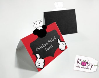 Mickey Mouse party Food Tents, Menu Cards, Place Cards,Food Signs. Printable or physical .