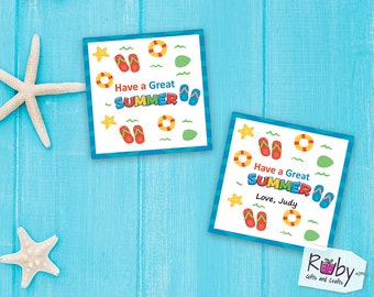 Printable end of school year tags, Summer tags for kids, Kids favor tags for end of school year.