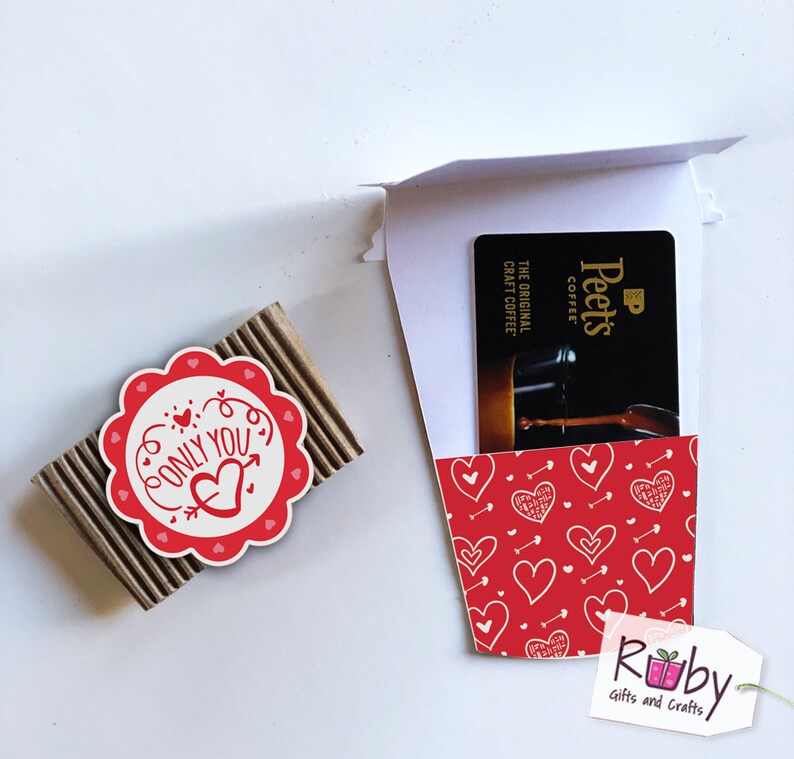 Personalized Valentine Coffee cup gift card holder, Valentine teacher Gift, Coworker Valentine Gift, Friends and Family Valentine gift. bild 2