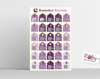 Ramadan Scratch off Advent Calendar, 11"X17" Cardstock, Written rewards for fasting. (I can change rewards)