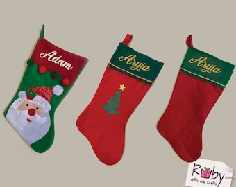 Personalized felt Christmas Stockings, Satna stockings, Christmas tree stockings, Christmas gift