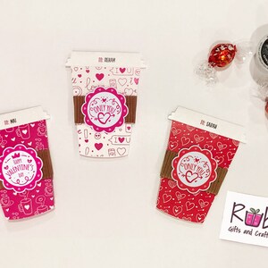 Personalized Valentine Coffee cup gift card holder, Valentine teacher Gift, Coworker Valentine Gift, Friends and Family Valentine gift. bild 1