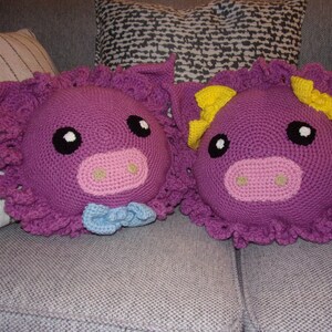 Pig Crochet Pillow