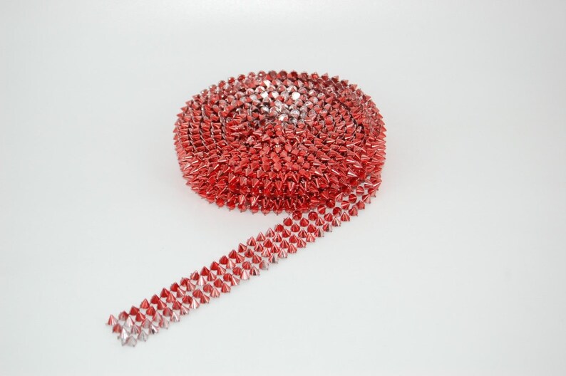 1 Yard Spike Stud Trim Lace Flat Back Acrylic Beaded 7 Colours Etsy