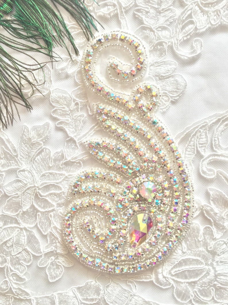 Silver/ Ab Beautiful Crystal Rhinestone Applique Sewing Iron - Etsy