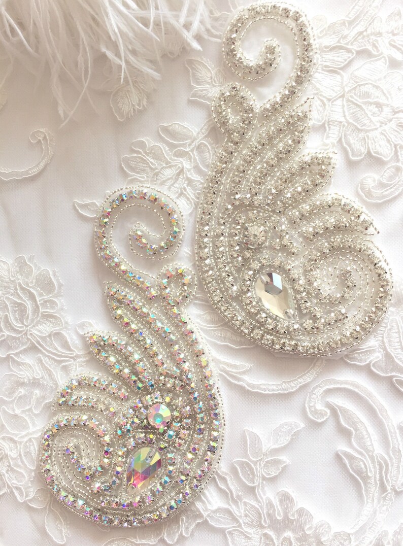 Silver/ Ab Beautiful Crystal Rhinestone Applique Sewing Iron - Etsy
