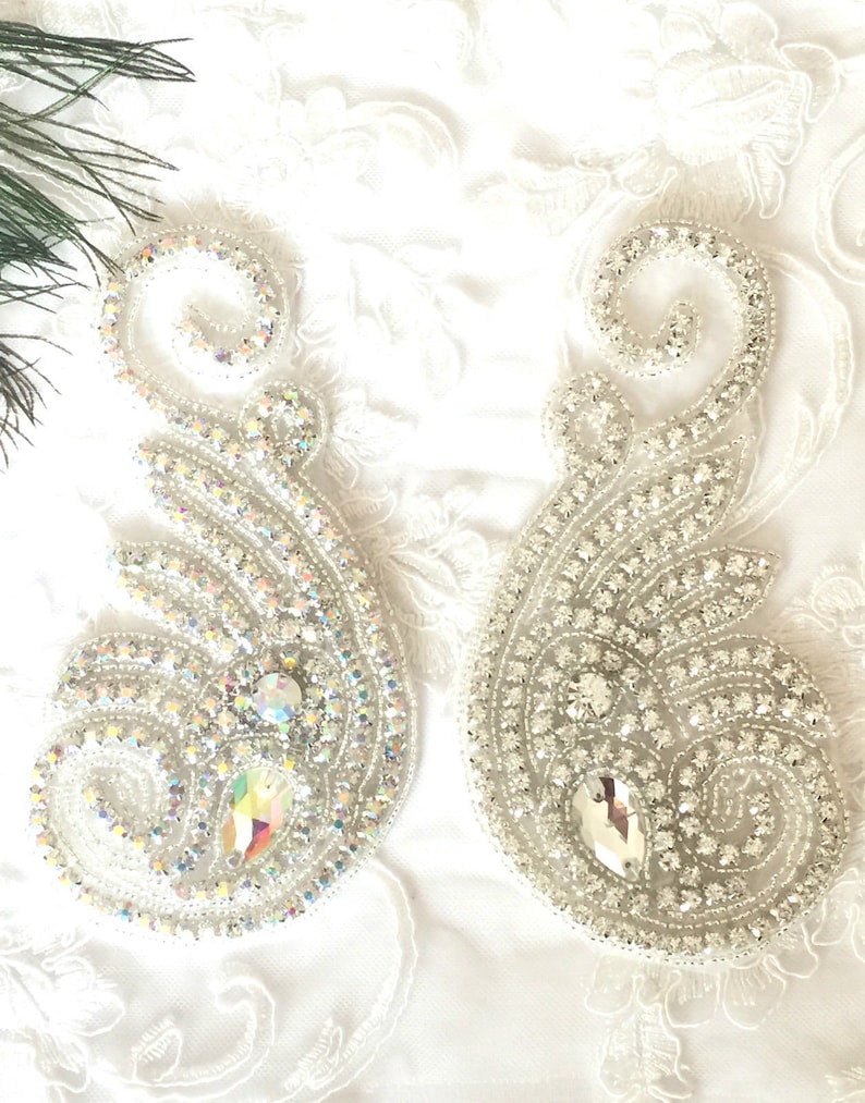 Silver/ Ab Beautiful Crystal Rhinestone Applique Sewing Iron - Etsy