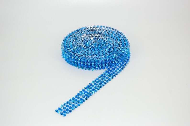 1 Yard Spike Stud Trim Lace Flat Back Acrylic Beaded 7 Colours Etsy