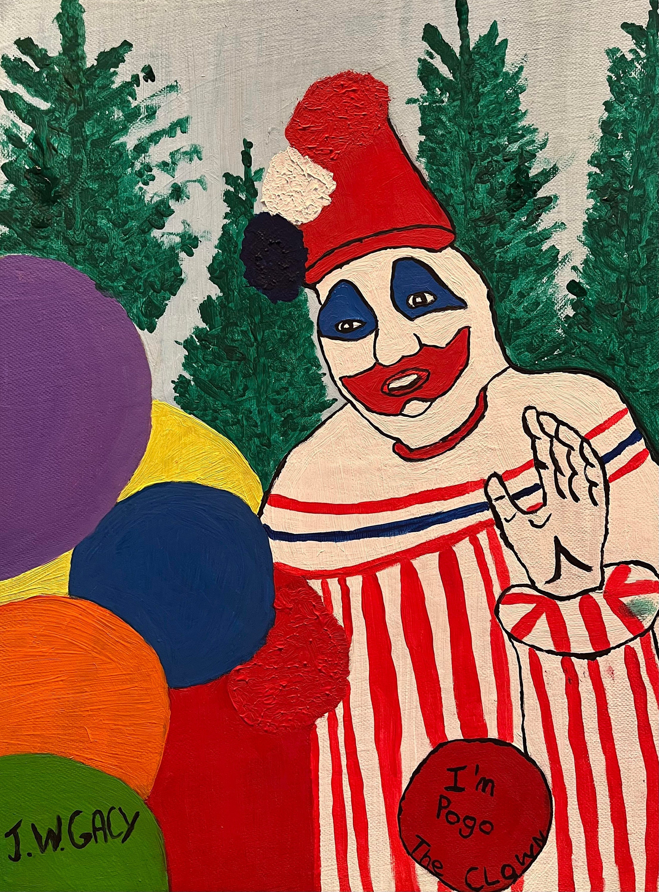John Wayne Gacy Pogo the Clown Oil Painting Copy Etsy Australia
