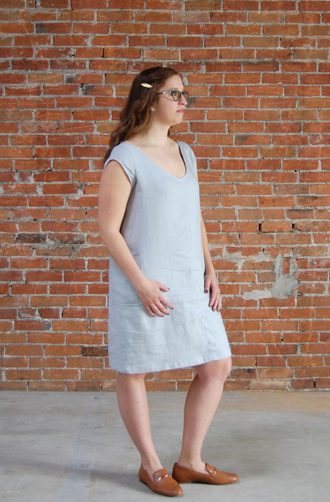 Cap Sleeve Linen Shift Dress // Handmade Linen Dress Etsy