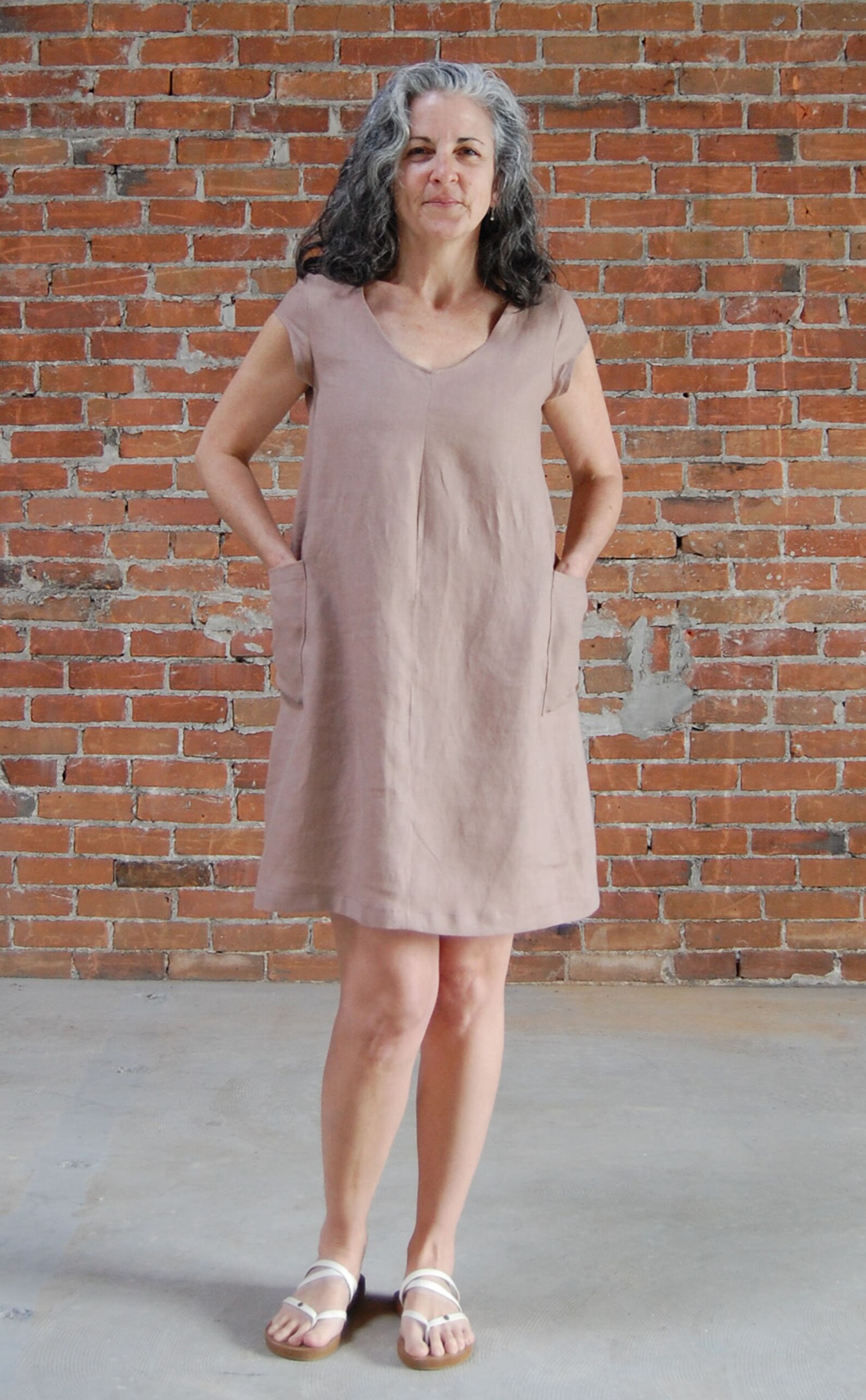 Cap Sleeve Linen Shift Dress // Handmade Linen Dress Etsy