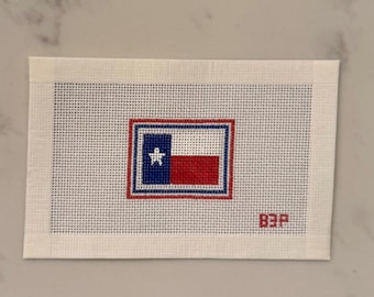 Texas Flag Needlepoint Canvas | Mini Hand-Painted 18 Mesh | Lone Star State Gift | Texas Pride Gift for Her