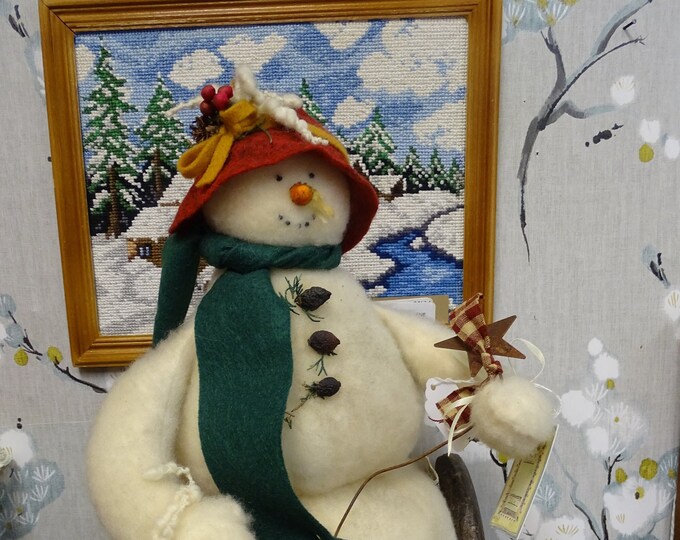 Vintage Bunnies by the Bay "flake" Plush Snowman, Vintage Stuffed