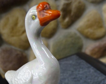 Vintage Lusterware Geese Flower Frog: Japan Easter Decor