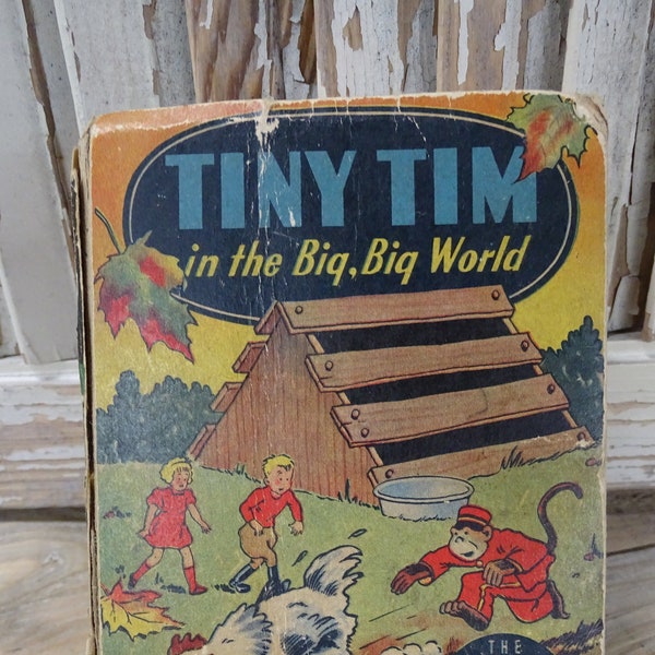Vintage Better Little Book Comic Book; Tiny Tim in the Big, Big World Based on Stanley Link Comic Strip , 1945 Collectible Mini Comic Book