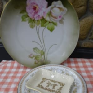 Vintage Floral Plate Set: Bavaria Rose Plate, Noritake Shelburne, Lenox Dove Dish