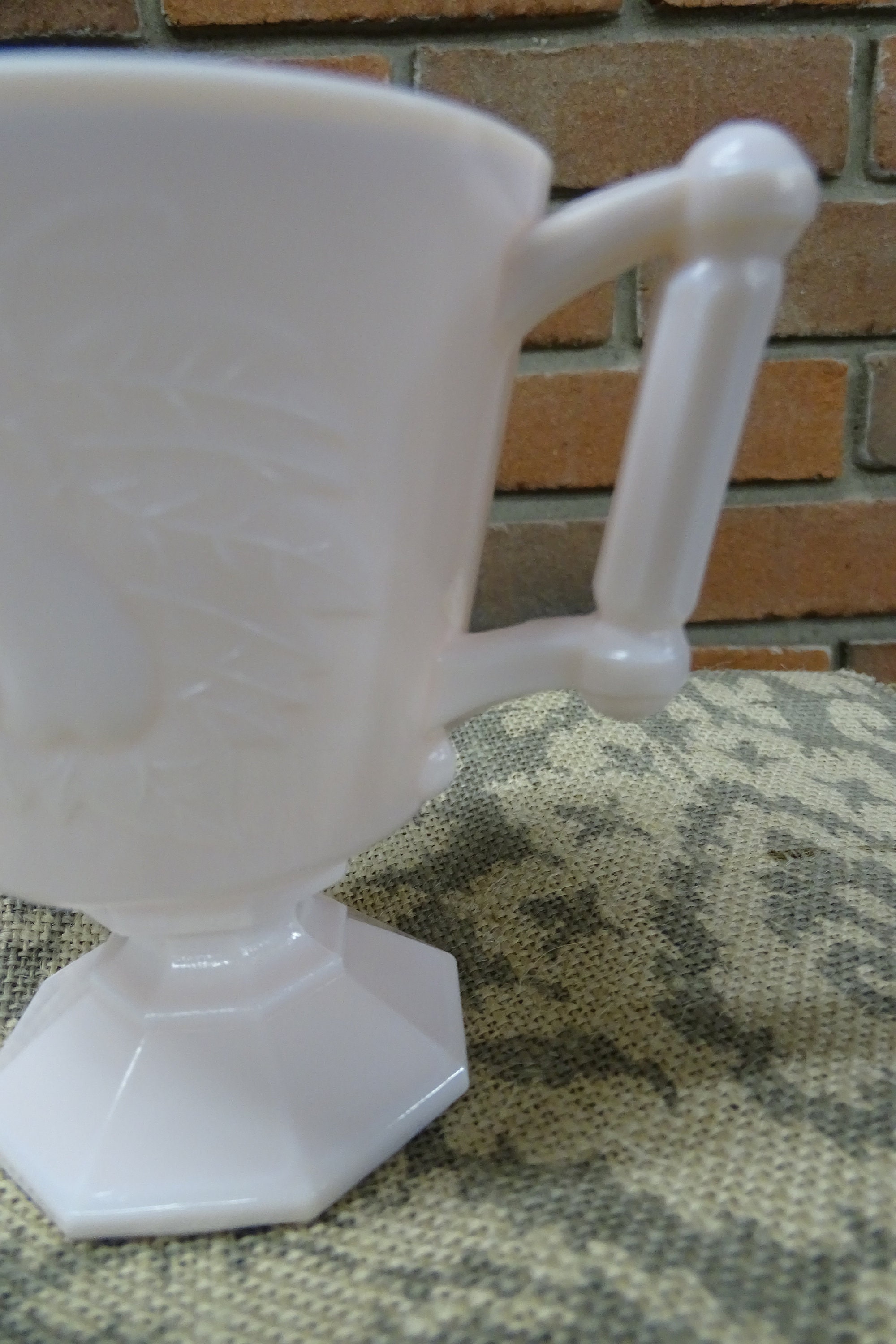 Vintage Pink Milk Glass Baltimore Pear Open Sugar Bowl Etsy