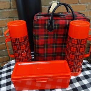 Picnic Set Aladdin Thermos Lunch Box Aladdin Plaid Thermos Bottles